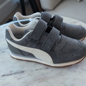 Puma Kids Charcoal and Cream Sneakers